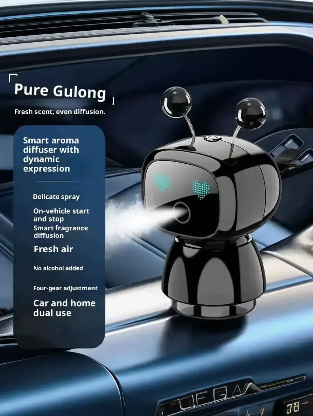 AutoTech Robot Car Aromatherapy Diffuser - Smart Air Freshener LED