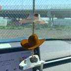 Mini Cowboy Hat Car Rearview Mirror Pendant Charm Interior Ornament