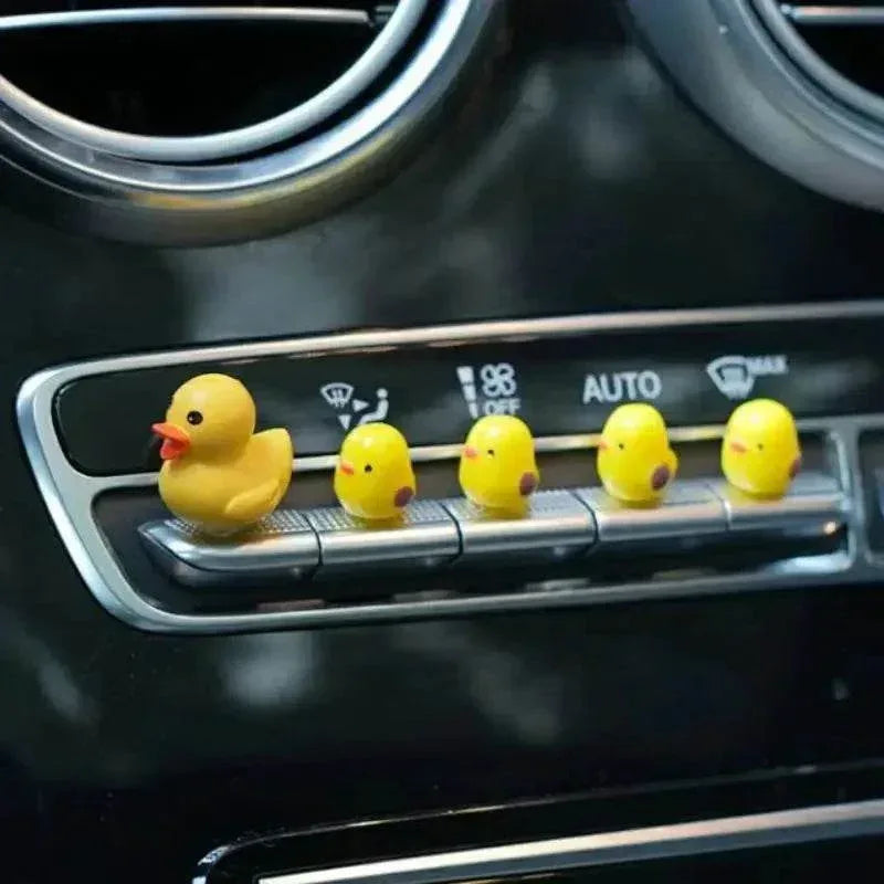 5pcs Mini Duck Car Ornaments – Dashboard & Rearview Mirror