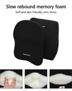 Ergonomic Memory Foam Car Neck & Lumbar Support Pillow Cushion Set