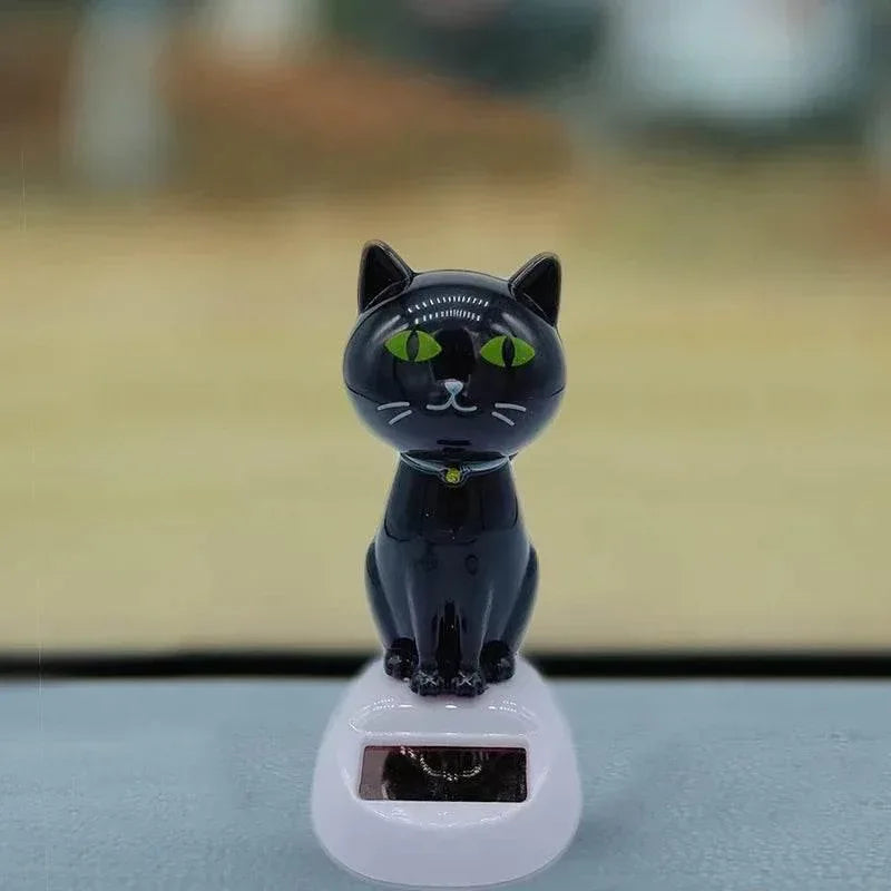 Solar Cat Car Ornament – Shaking Head Dashboard Decoration