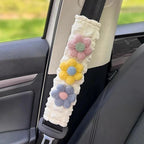 Floral Chiffon Seat Belt Shoulder Pads - Soft Cushion Protectors