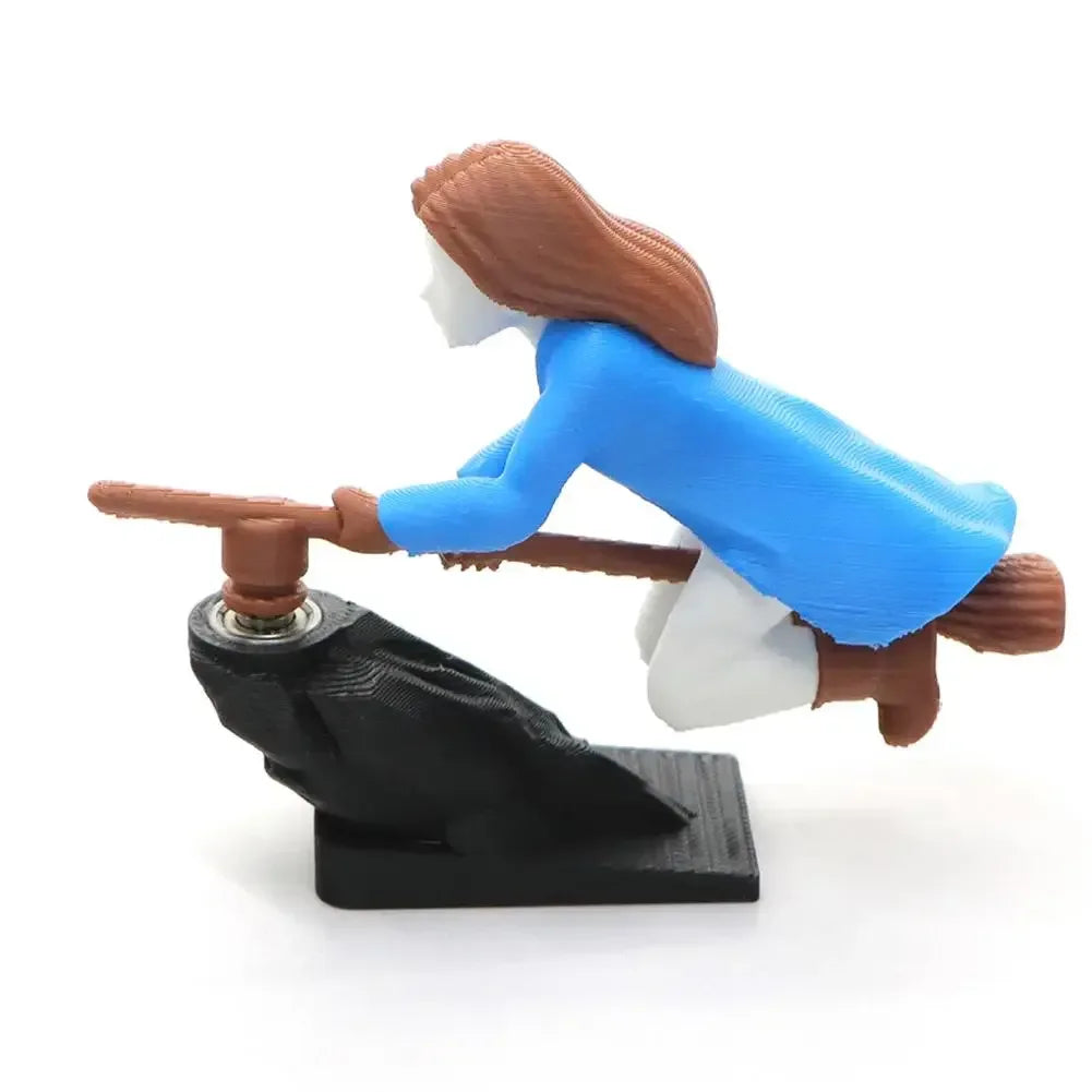 Witch Wizard Car Dashboard Ornament – Broomstick Drift Decor