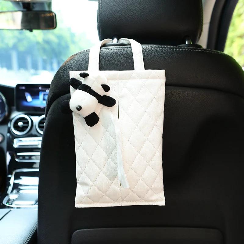 Cloud Cartoon Car Tissue Box Holder - Leather Headrest Mount Organizer