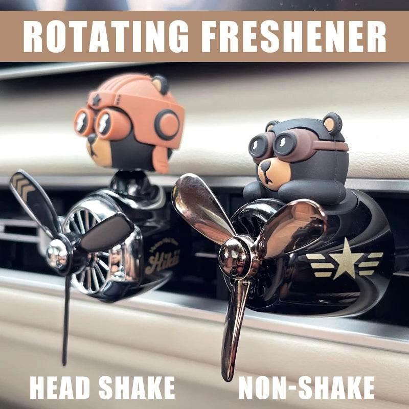 Pilot Bear Car Air Freshener – Rotating Vent Clip Diffuser