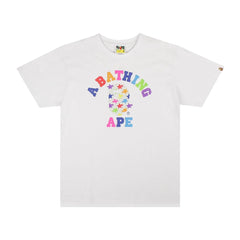 BAPE ABC Rainbow College Tee White