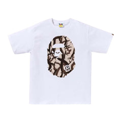 BAPE Trial Camo Big Ape Head Tee White/Beige