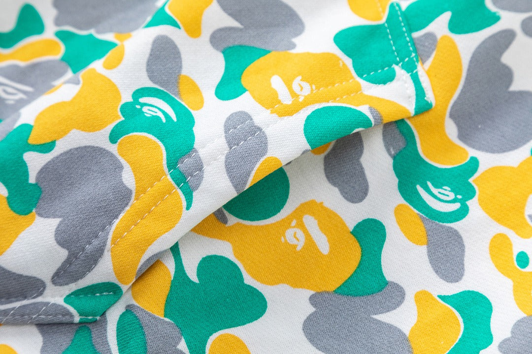 BAPE Shark Full Zip Camo Hoodie (Yellow, Green & Grey Multi-Camo)