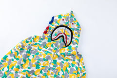 BAPE Shark Full Zip Camo Hoodie (Yellow, Green & Grey Multi-Camo)