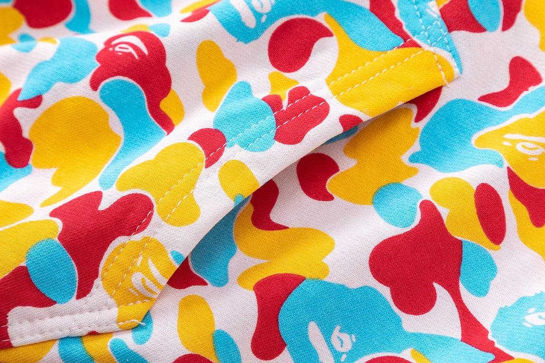 BAPE Shark Full Zip Camo Hoodie (Yellow, Blue & Red Multi-Camo)