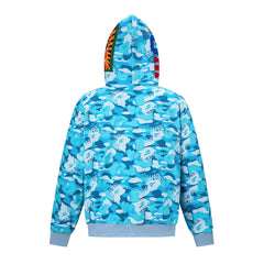 BAPE Shark Full Zip Camo Hoodie (Sky Blue Camo)