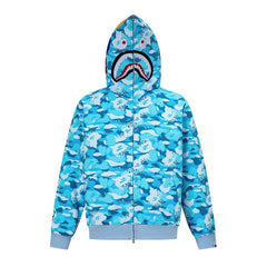 BAPE Shark Full Zip Camo Hoodie (Sky Blue Camo)