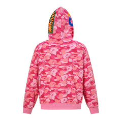 BAPE Shark Full Zip Camo Hoodie (Pink Camo)