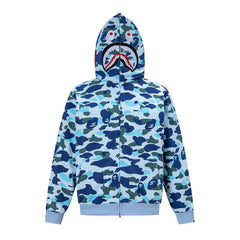 BAPE Shark Full Zip Camo Hoodie (Blue Camo)