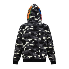 BAPE Shark Full Zip Camo Hoodie (Black & Grey Camo)