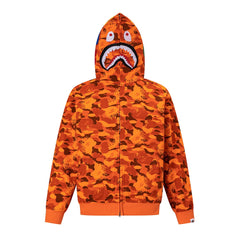BAPE Shark Full Zip Camo Hoodie (Orange Camo)