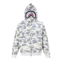 BAPE Shark Full Zip Camo Hoodie (White Camo)