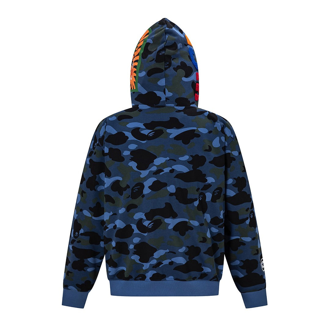 BAPE Shark Full Zip Camo Hoodie (Blue Camo)