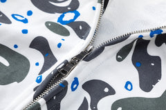 BAPE Shark Full Zip Camo Hoodie (White & Blue Paint Splatter Camo)