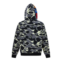 BAPE Shark Full Zip Camo Hoodie (Black & Charcoal Camo)