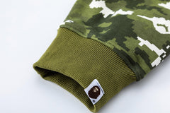 BAPE Shark Full Zip Snowflake Camo Hoodie (Green)