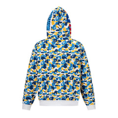 BAPE Shark Full Zip Camo Hoodie (Blue, Yellow & White Multi-Camo)
