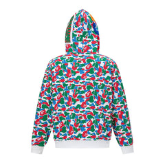 BAPE Shark Full Zip Camo Hoodie (Green, Red & Blue Multi-Camo)