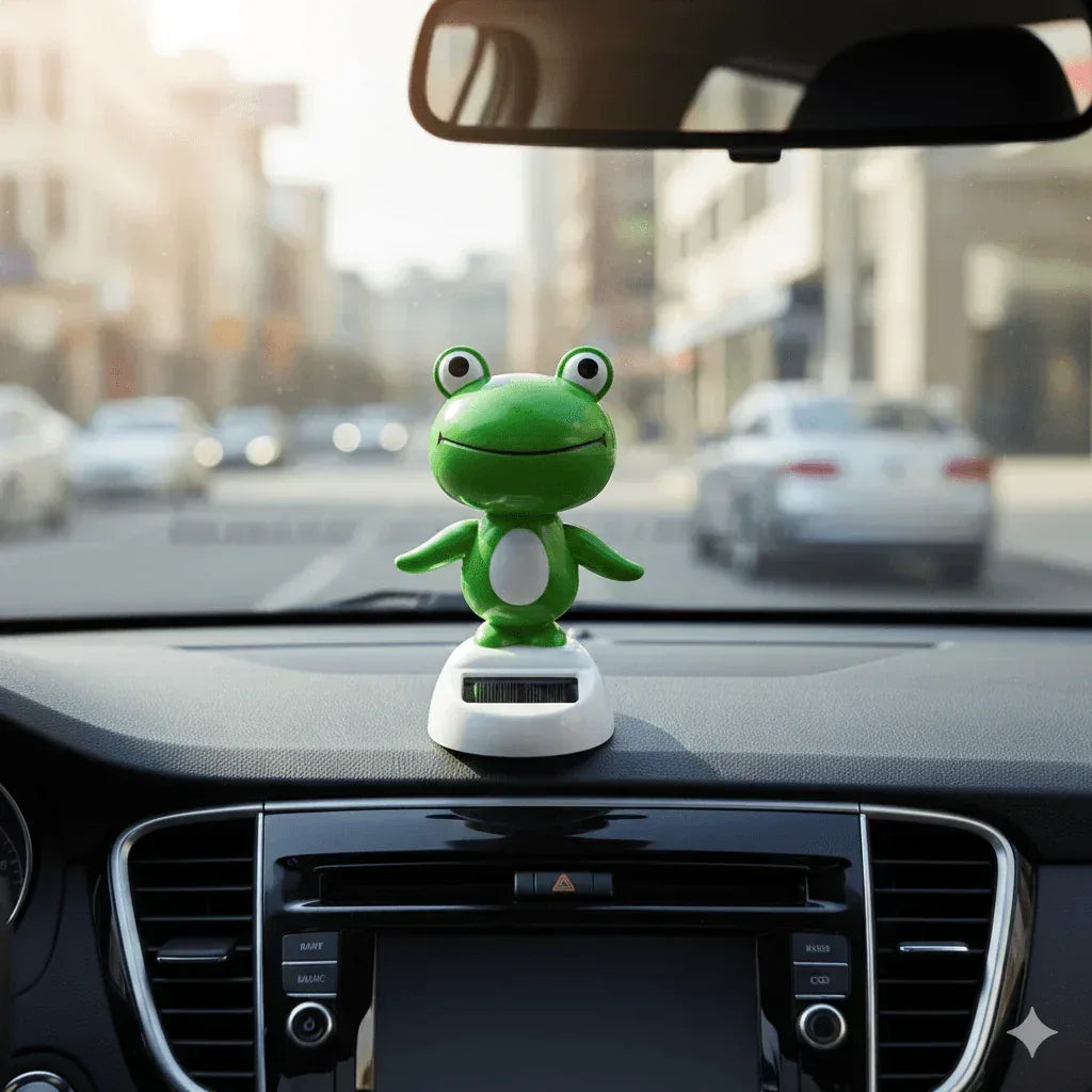 Frog Bobblehead – Solar Powered Shaking Head Car Ornament