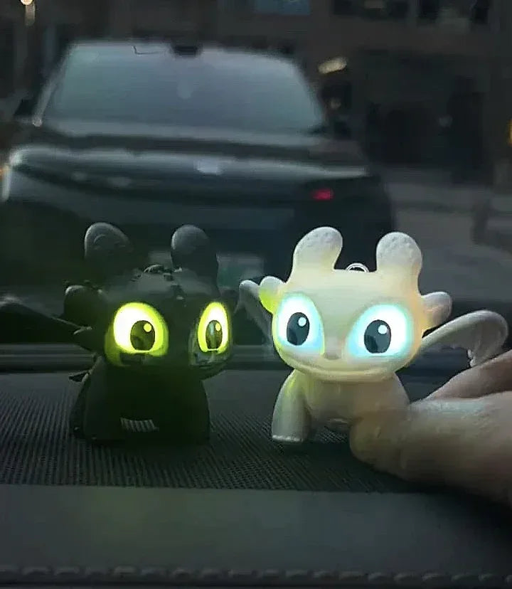 Light Up Night & Light Fury Keychain – Glowing Dragon